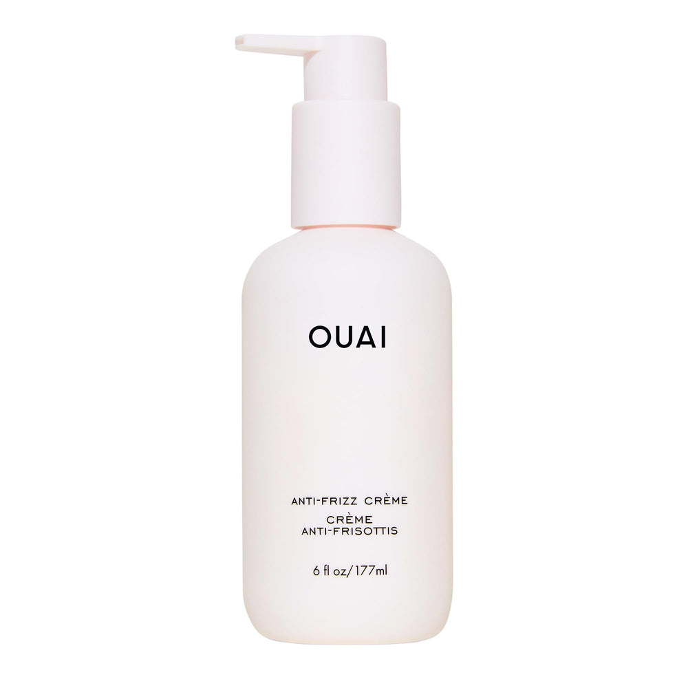 OUAI Anti Frizz Cream bottle with pump for quick frizz control