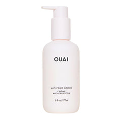 OUAI Anti Frizz Cream bottle with pump for quick frizz control