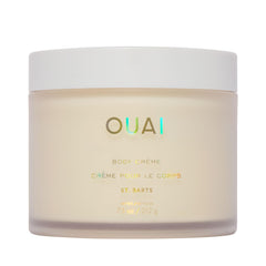 OUAI Body Cream St. Barts jar close-up showing rich moisture for radiant skin