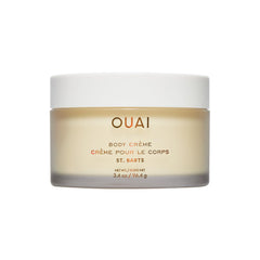 OUAI Body Creme St. Barts, botella de viaje, hidratación rápida para la piel.