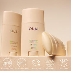 OUAI Desodorante sin aluminio St. Barts: tuberosa suave que realza la frescura.
