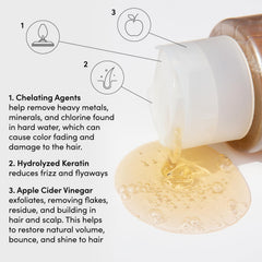 OUAI detox apple cider vinegar ingredient close-up for clarifying benefits