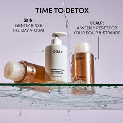 OUAI Detox Facial Cleanser glycolic acid closeup highlights gentle exfoliation