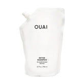 OUAI Detox Shampoo bottle front shows a clarifying cleanse for buildup
