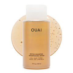 OUAI detox shampoo front packaging showing clean design and clear benefits