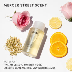 OUAI Fine Hair Shampoo lather illustrating rich foam for gentle cleansing