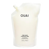 OUAI Fine Hair Shampoo refill bottle—compact design for lightweight volume.
