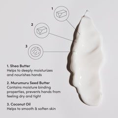 OUAI Hand Cream bottle displayed on a wood surface ready for daily use.