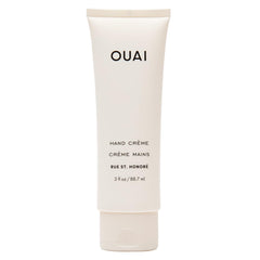 OUAI Hand Cream jar close-up showing creamy texture for soft, nourished hands.