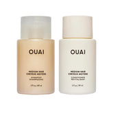 OUAI Medium Shampoo bottle pours, hydrating frizz control for medium hair