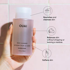 OUAI Melrose Place foaming lather with floral notes energizes your morning cleanse.