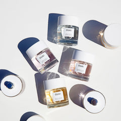 Close-up cap detail highlights premium packaging and design.