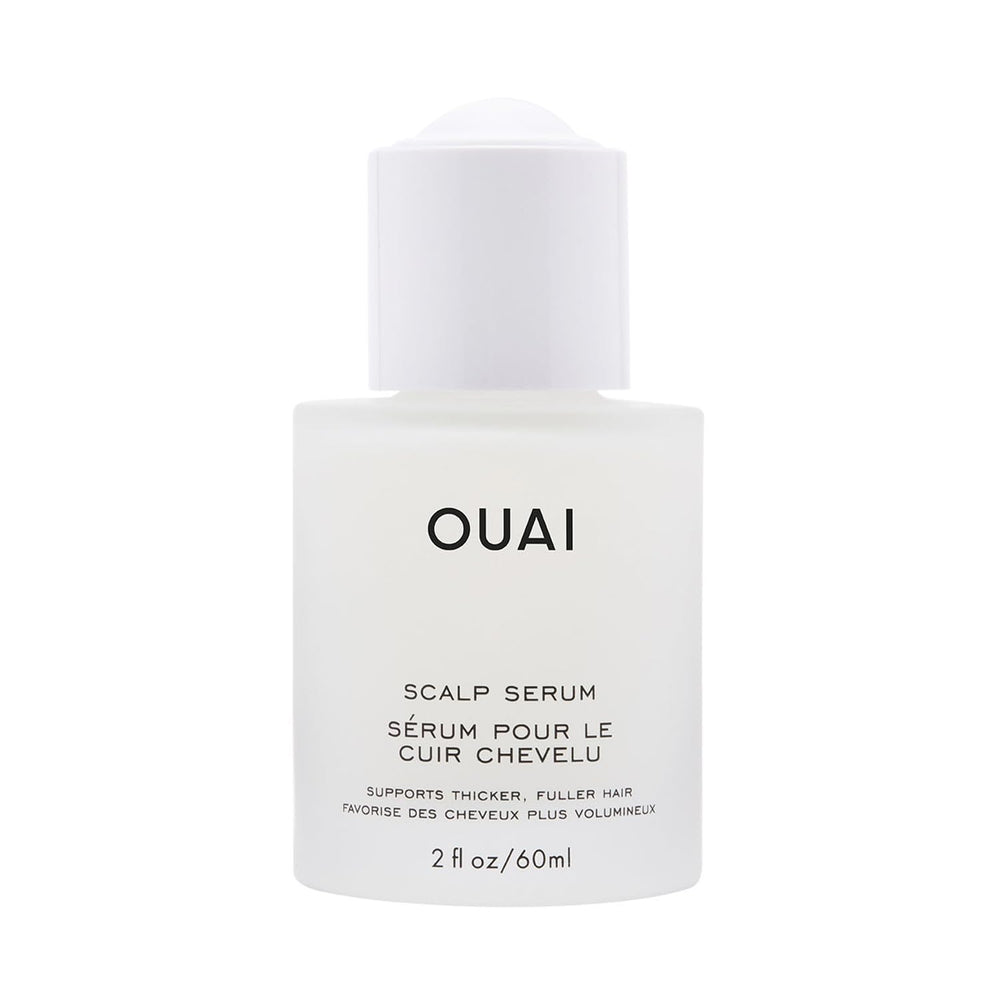 OUAI Scalp Serum bottle with dropper for scalp hydration.