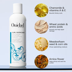 Ouidad Curl Quencher curl-definition display demonstrates flexible hold for tight curls.