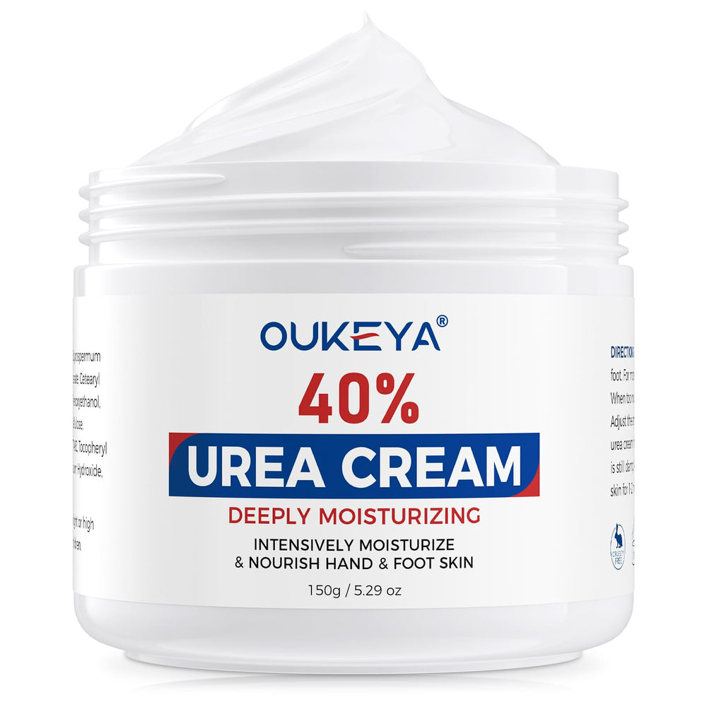 OUKEYA Crema Urea 40% para pies, hidrata profundamente y suaviza callos.