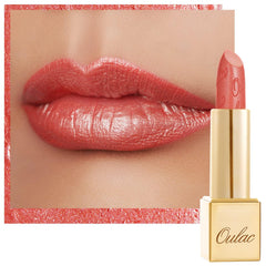 Oulac labial coral-rosado con efecto metalico 3D para brillo duradero