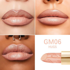 Oulac labial nude peach textura cremosa e hidratante para labios suaves