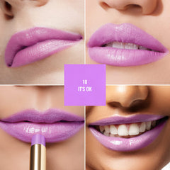 Textura hidratante de Oulac Pinky Purple Lipstick, labios más suaves