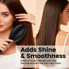 OUMIGIZ soft boar bristles and nylon pins gliding through hair
