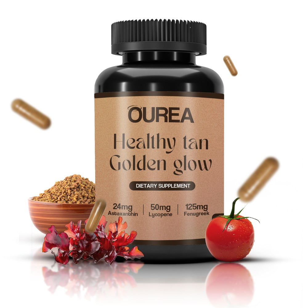 Ourea Golden Glow bottle for daily skin-tone support.