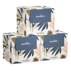 Ourmed Life disposable face towel pack 150-count for mess-free skincare sessions.