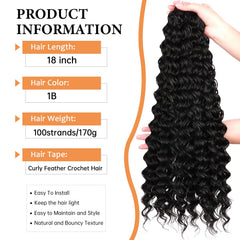 Outernice Curly Feather Crochet Hair 100 roots per pack for fuller looks