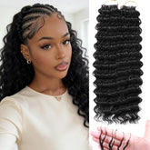 Outernice Curly Feather Crochet Hair 18-inch deep wave for natural blend and easy styling