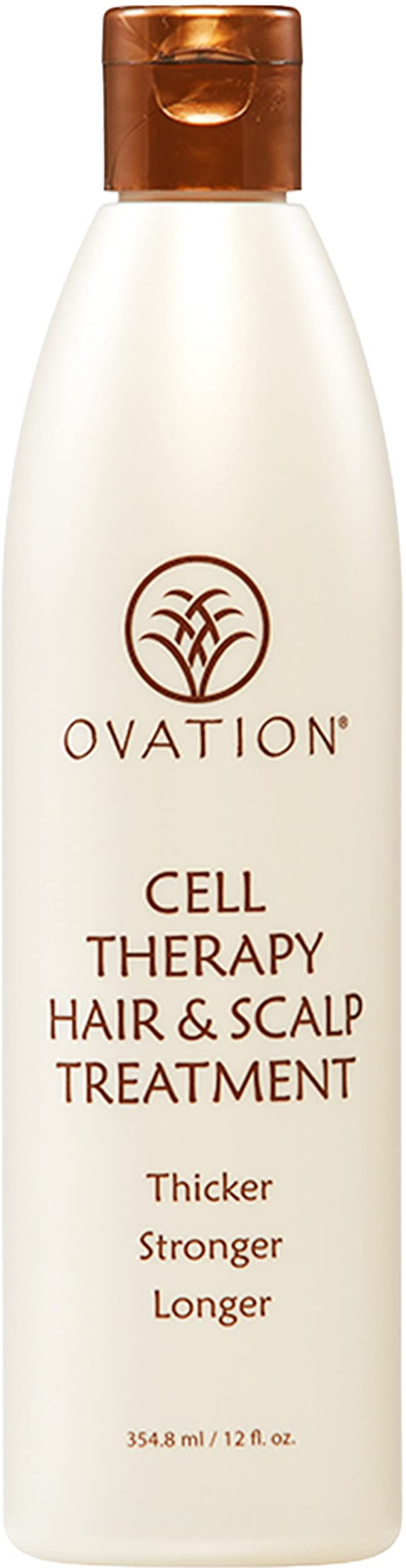 Ovation Hair Cell Therapy bottle with premium formula for thicker hair.