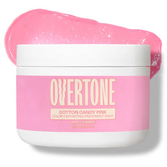 Overtone cotton candy pink bottle with vibrant pigment and moisture.
