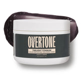 Overtone Twilight Titanium bottle demonstrating at-home color deposit and conditioning