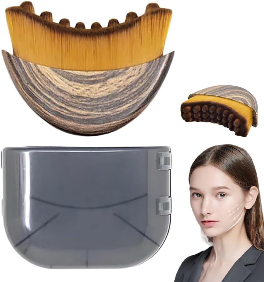 OVQ lymphatic contour face brush with ultra-soft bristles for gentle daily cleansing and drainage.