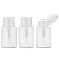 Owlyee push-down pump bottle, clear 150ml, easy to dispense nail polish remover.