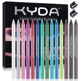 Ownest 14 Colors Eyeliner Pen color swatches show pearlescent and matte finishes.