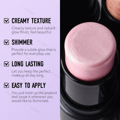 Ownest 2 Colors Highlighter Stick creamy texture close-up for blending