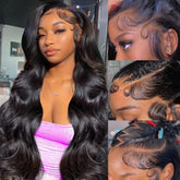 OWNROSE 30 inch body wave lace front wig for natural daily wear