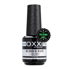 OXXI Professional rubber base gel bottle for flexible nails and long wear.