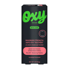 Oxy Rapid Spot Treatment bottle close-up showing sleek packaging and targeted acne care.