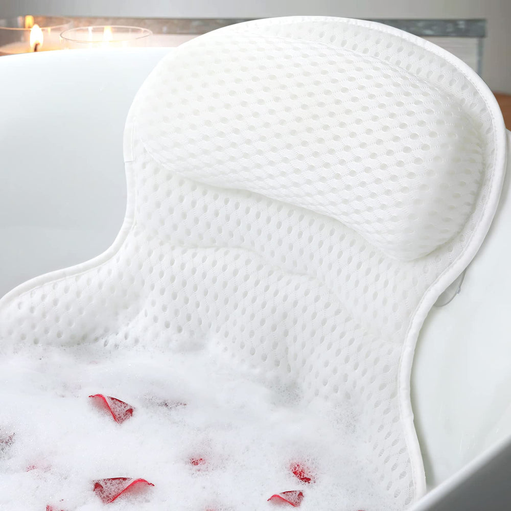 Ozyalo bath pillow headrest with 4D mesh for luxurious neck support.