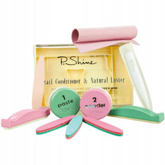 P-Shine Japanese manicure kit green paste application for nourished prep.
