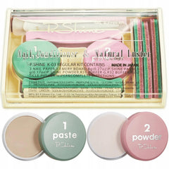P-Shine pink powder sealing for long-lasting glossy protection.