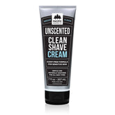 Pacific Shaving Company clean shaving cream jar highlights fragrance free formula for sensitive skin