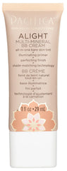 Pacifica Alight BB crema multi-mineral tono medio, envase práctico de 30 ml para retoques diarios.