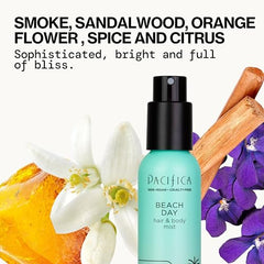 Pacifica Beach Day Hair Mist spray dispense in action, quick refresh.