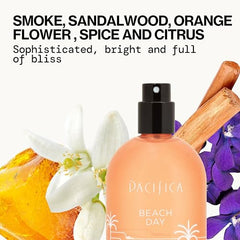 Pacifica Beach Day Spray cap close-up; easy daily application.