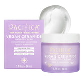 Pacifica Crema Barrera con Ceramidas, botella visible para reforzar la barrera e hidratar la piel.