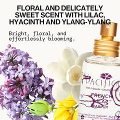 Pacifica French Lilac spray on skin showing long-lasting bloom