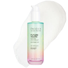 Pacifica Futuro Juvenil espuma limpiador botella, limpieza suave que deja la piel hidratada