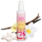 Pacifica Island Vanilla Hair Mist bottle exudes warm vanilla aroma.