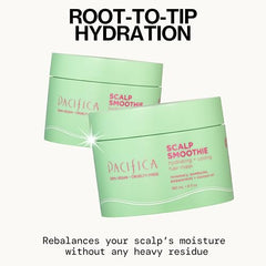 Etiqueta de Pacifica Scalp Smoothie resalta fórmula vegana y libre de crueldad.