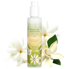 Pacifica Tahitian Gardenia mist bottle close-up, alcohol-free fragrance for everyday use.